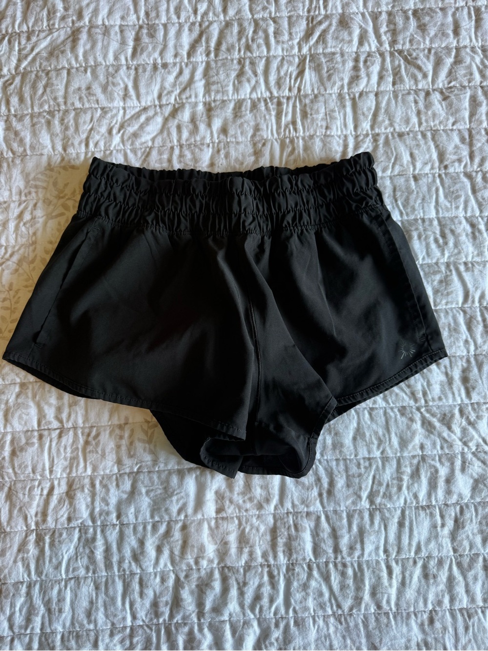 aerie  Offline Black Athletic Cinched-Waist Shorts